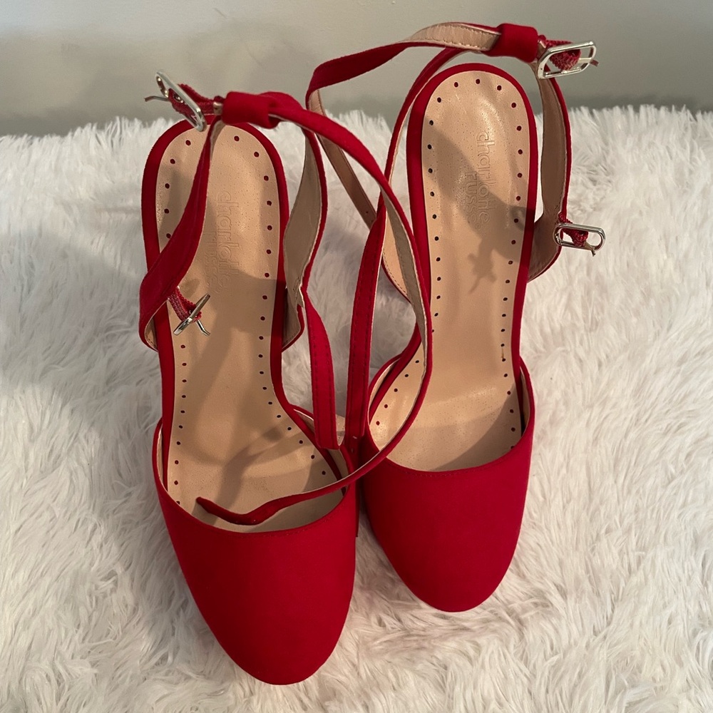 Charlotte Russe Red Strappy Pump